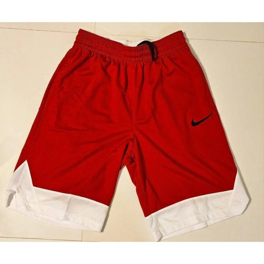 Nike Men's Dri-FIT Icon Basketball Shorts Pockets Red & White Size SM BRAND NEW